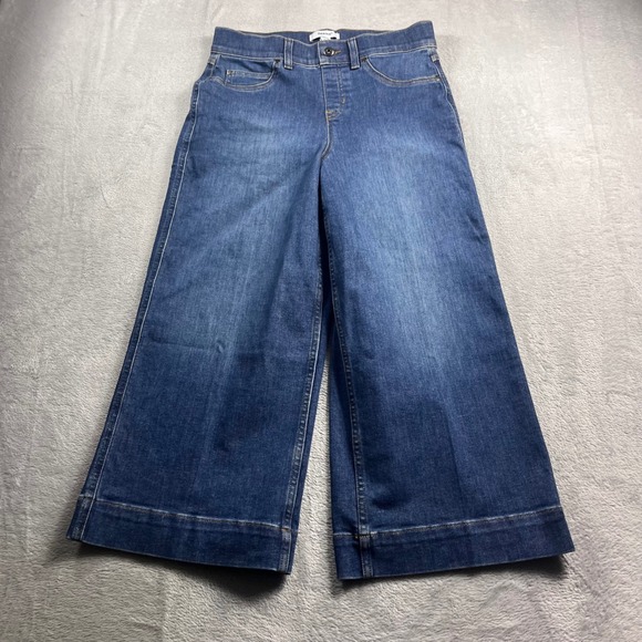 SPANX Denim - Spanx High Rise Wide Leg Jeans Medium Wash Blue Pull On Denim Size M 21649Q